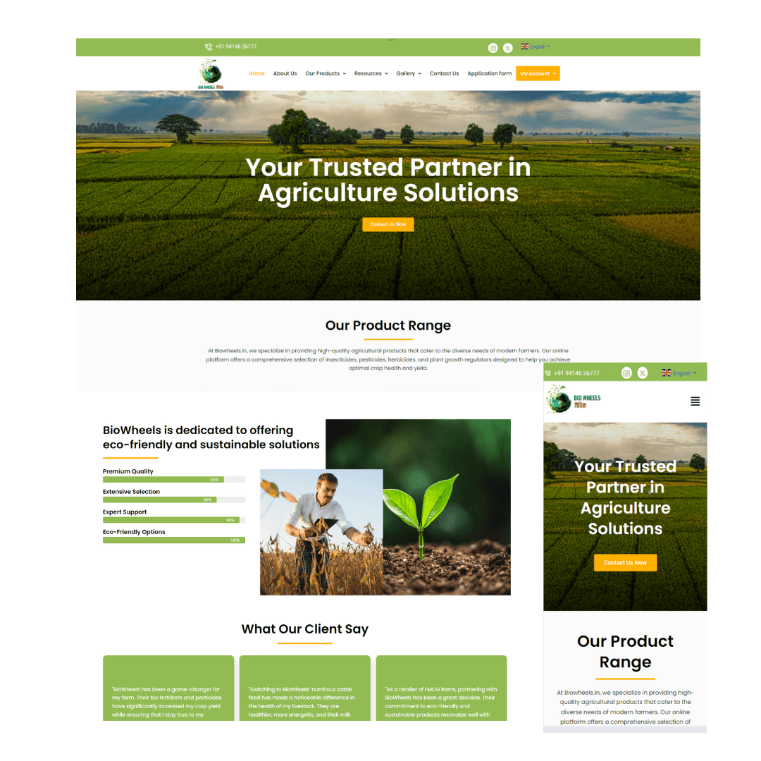 Bio Wheels Jaivik FMCG product listings on e-commerce website — Growmoredigitally Kota