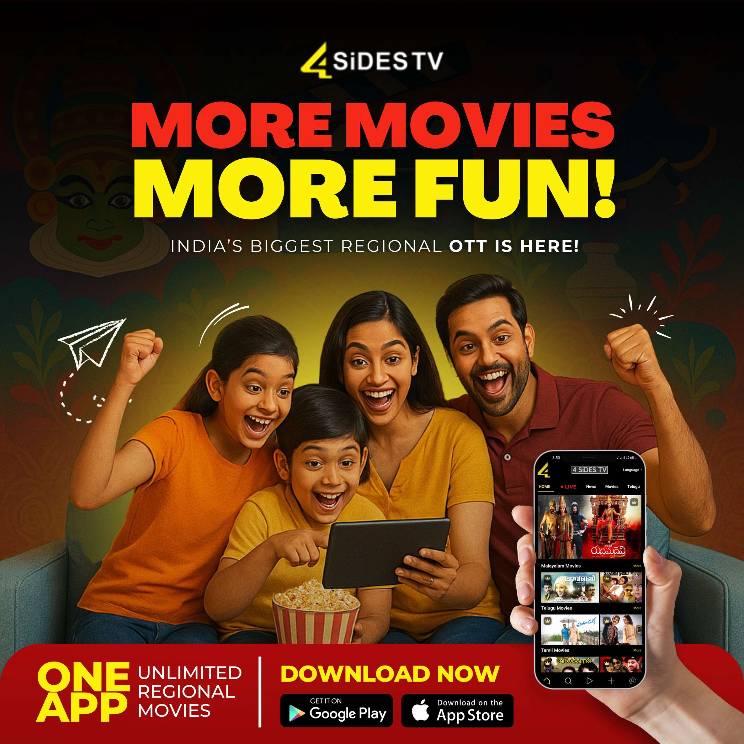 4 Sides TV show promotion social media post by Growmoredigitally