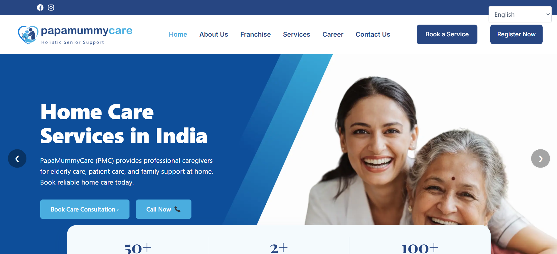 PapaMummyCare website homepage screenshot